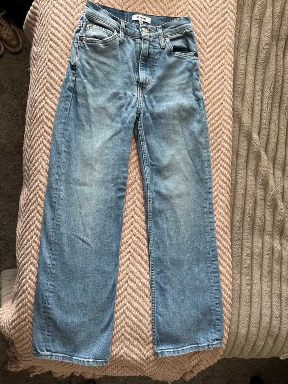 Re/Done Blue Straight Leg Jeans